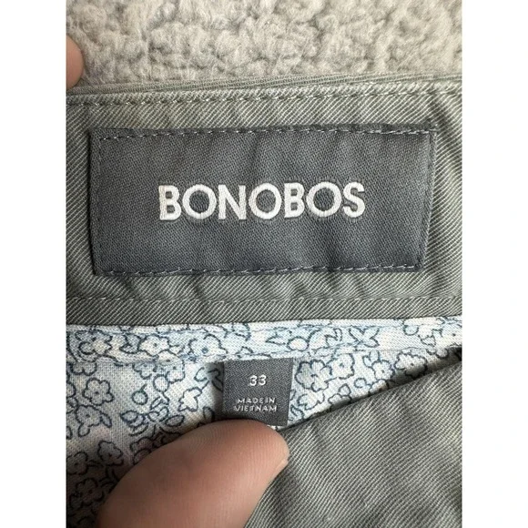 Bonobos Shorts Mens 33 Gray Slim 9 Inch Chino Stretch Casual Classic Summer Mens - Picture 8 of 11